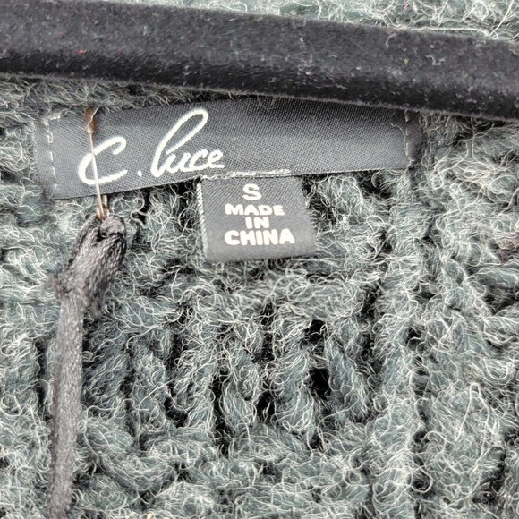 C. Luce Women's Small Wool Blend Long Sleeve Cocoon Cardigan Open Front NWT - Picture 8 of 10